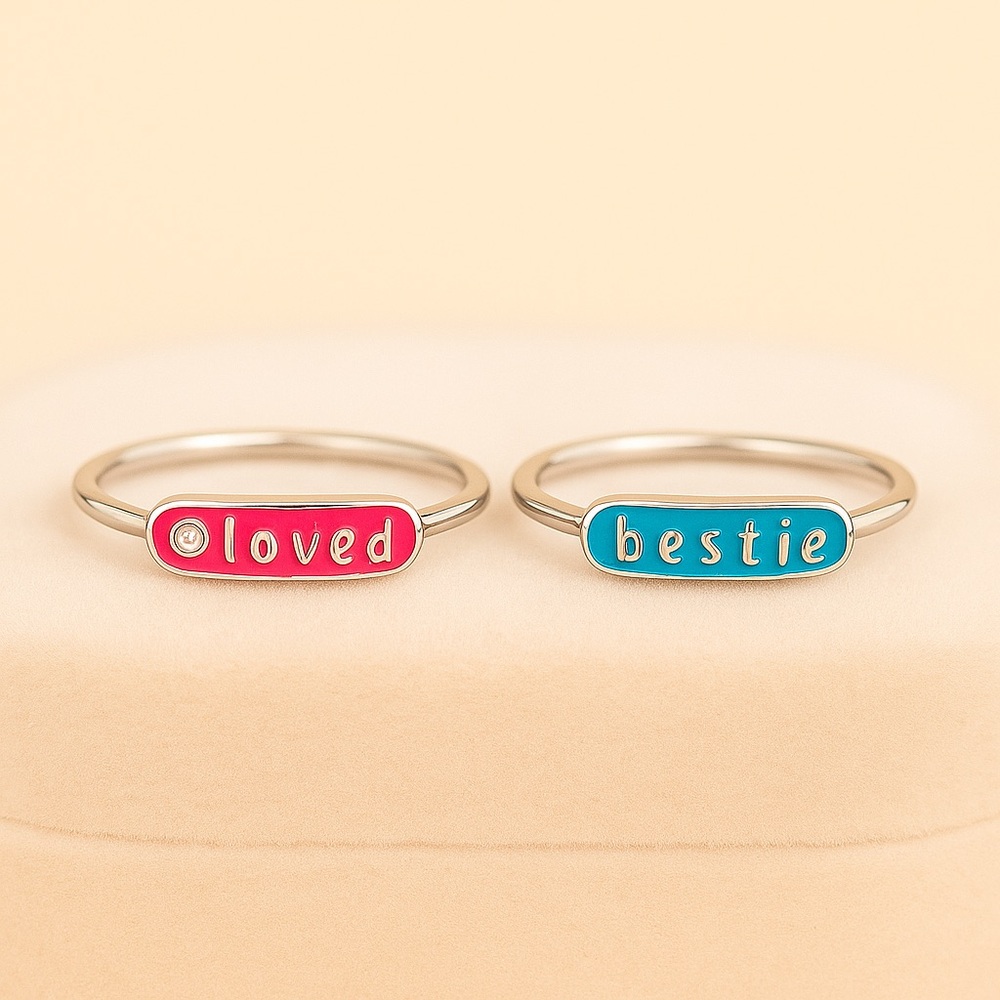 Best Friend Ring Bestie or Loved Colorful Enamel Gift